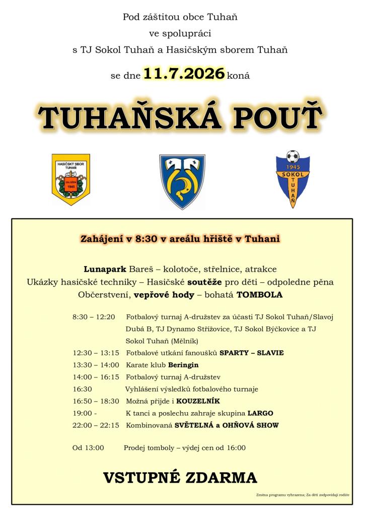 Tuhaňská pouť 2026